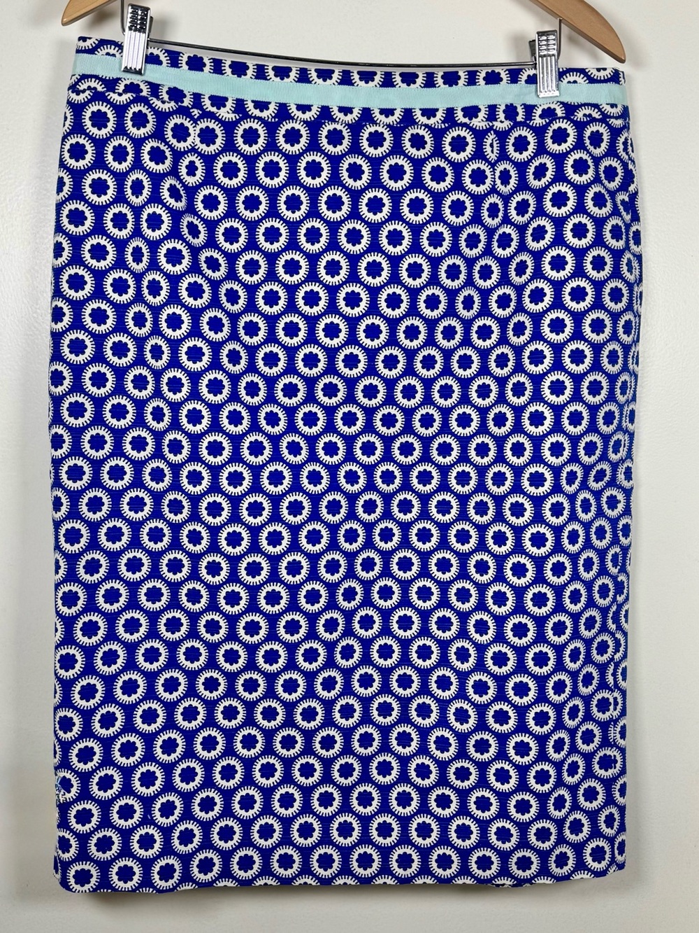BODEN Graphic Textured Print Cotton Fabric Pencil Skirt Women’s 12 L Preppy EUC